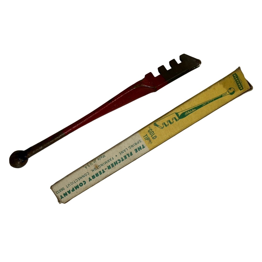 Vintage Red Devil Glass Cutter Tool with Original Fletcher Terry Gold Tip Box